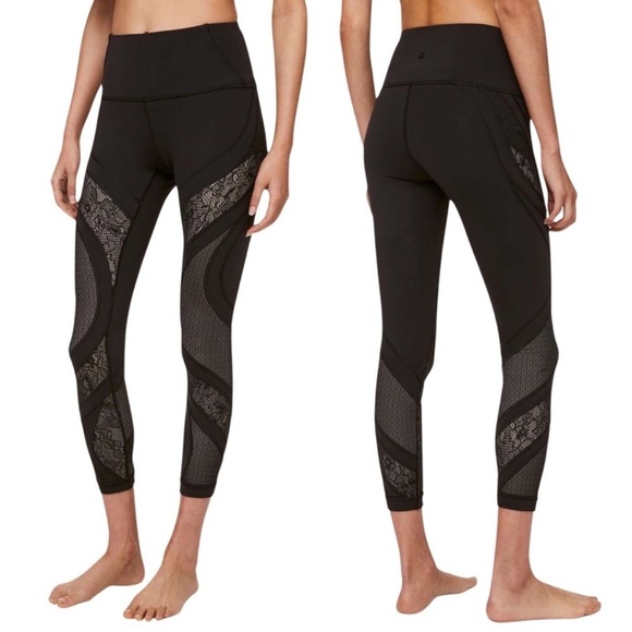 Lululemon Wunder Under High Rise Tight 25” Lace Black xx. - Picture 8 of 16